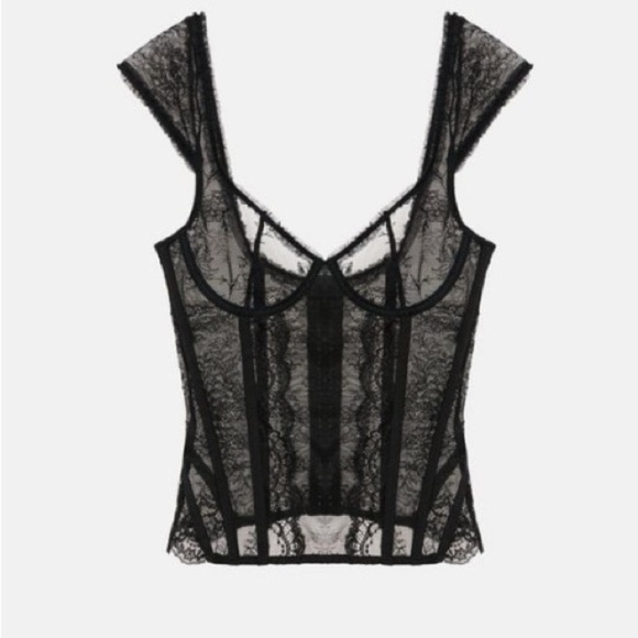 Zara Tops - ZARA LACE CORSET LIMITED EDITION BLACK